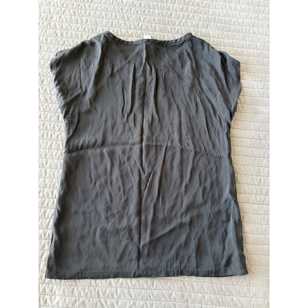 Diane von Furstenberg DVF Black White Geometric Cap Sleeve Blouse Top 6 - Picture 8 of 8